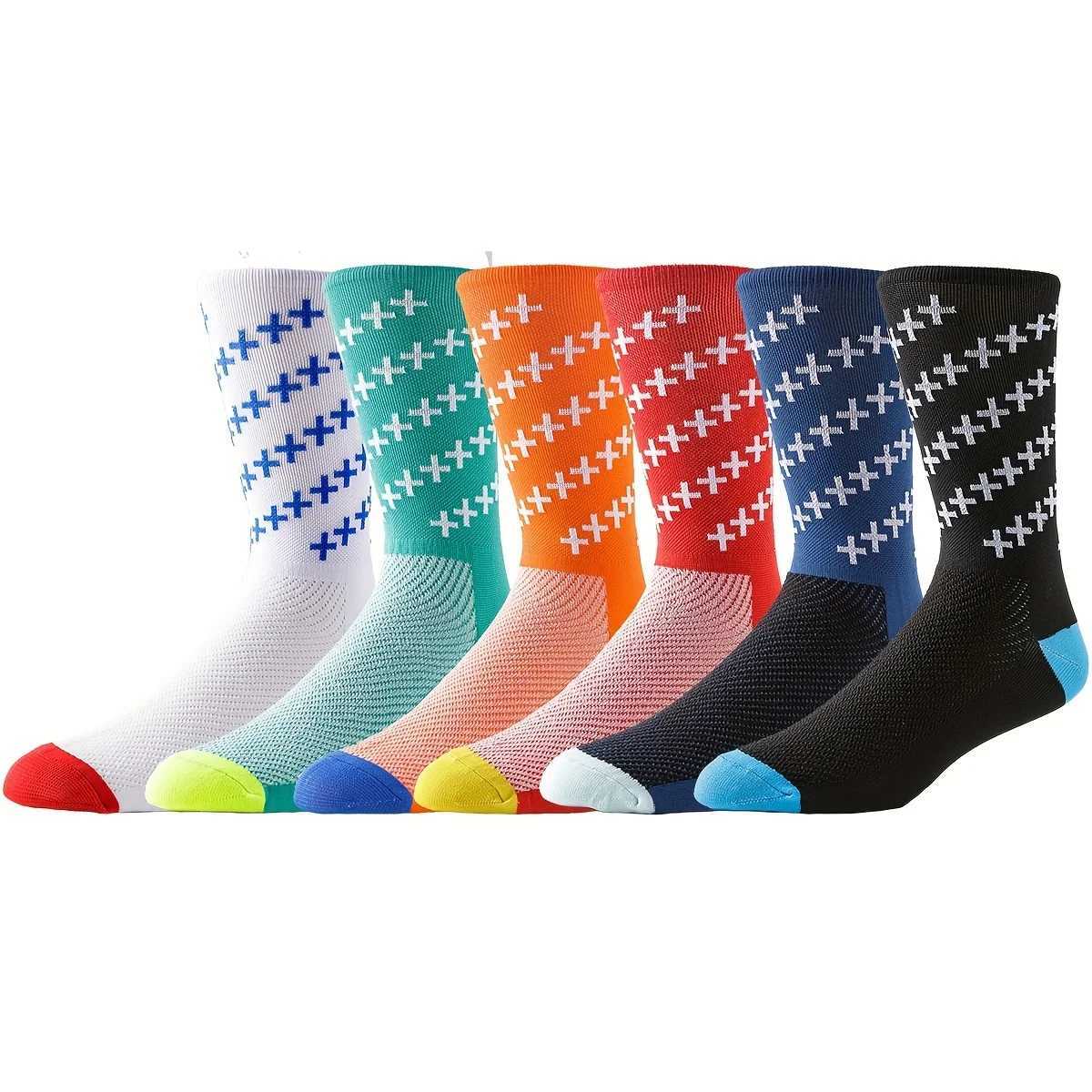 6Pairs Men Women Non Slip Sole Sport SOCKS for Basketball Baseball Soccer Cycling Tennis Z250610