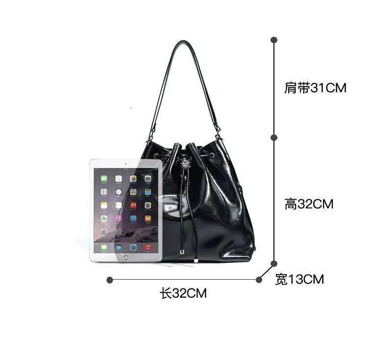 Design Bag New Vintage Messenger Handbags Genuine Leather Drawstring Shoulder Large Capacity Tote Bag Armpit Women's Bags Brand Bag