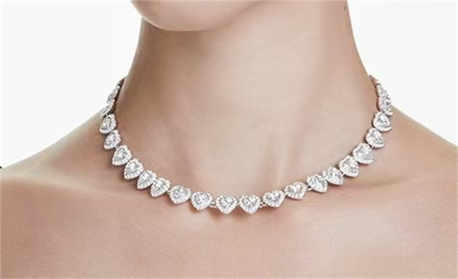 Diamond Necklace Lady Designer Necklace Love heart Chain full diamond necklace jewelry set with earrings Bracelet luxury for Wedding Women Designer jewelry