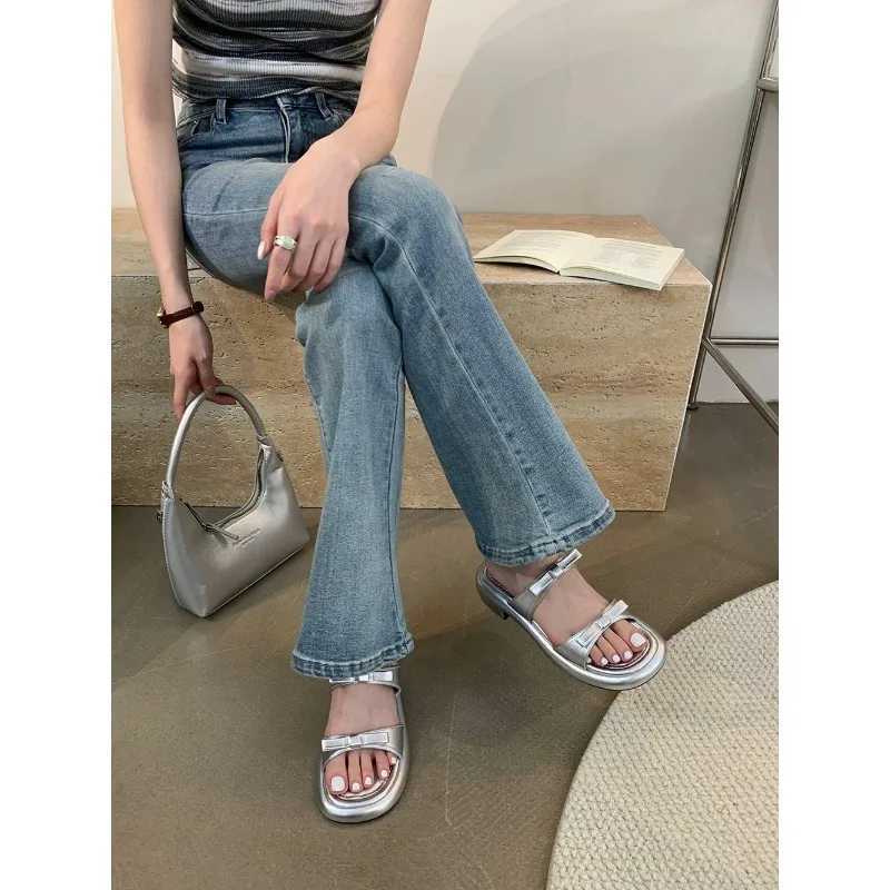 New Summer Womens Slippers 2024 Stylish Peep-toe Low Heel Comfortable Womens Beach Shoes Slides XJ250610