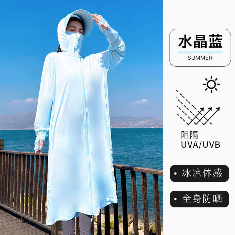 Designer Clothing 2025 Full Body Clothing For Women, Long Style 2025 New Summer UV Breathable Ice Silk Ultra-Thin Fashionable Sun Protection Jacket