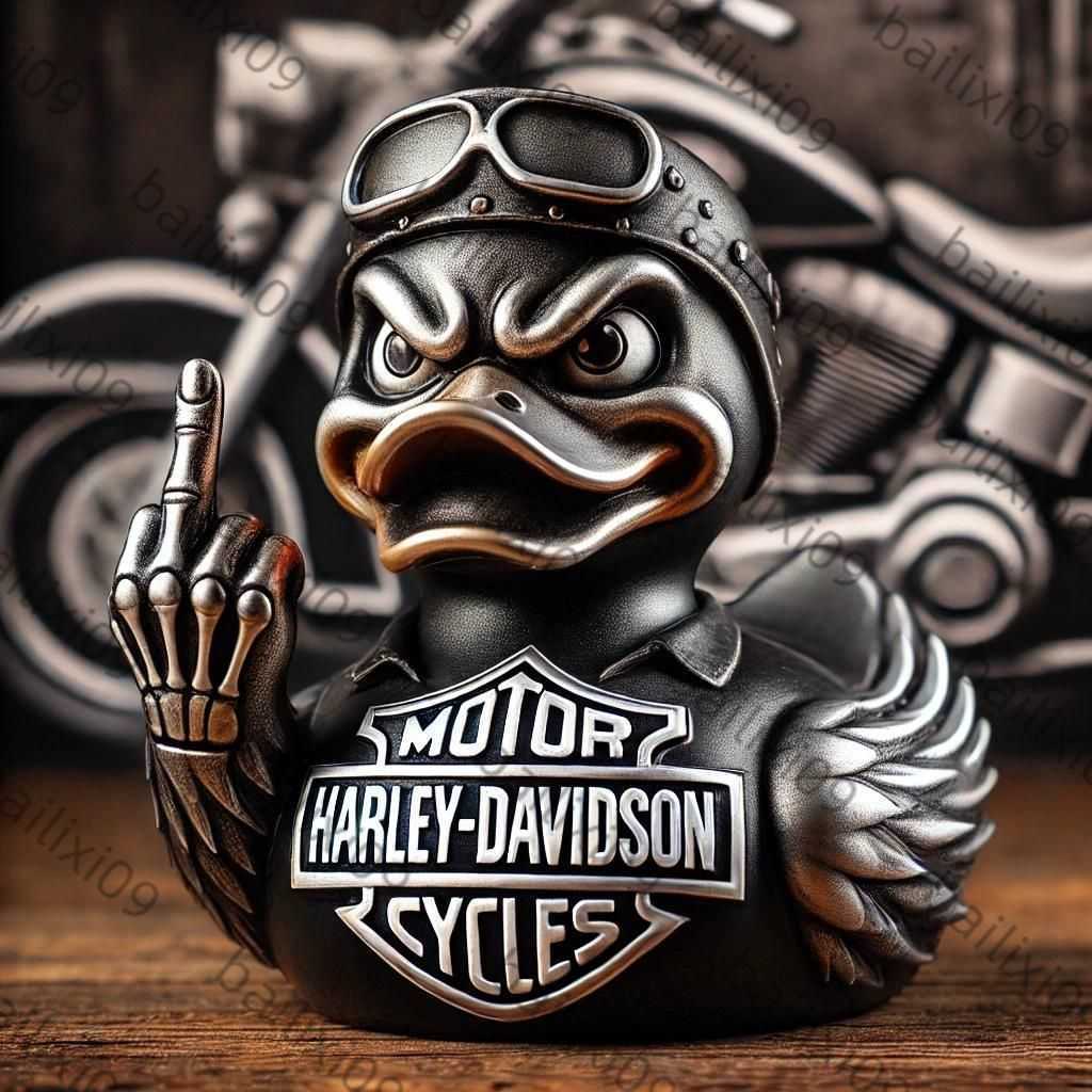 Harley Davidson Skeleton Duck Resin Ornament H250611