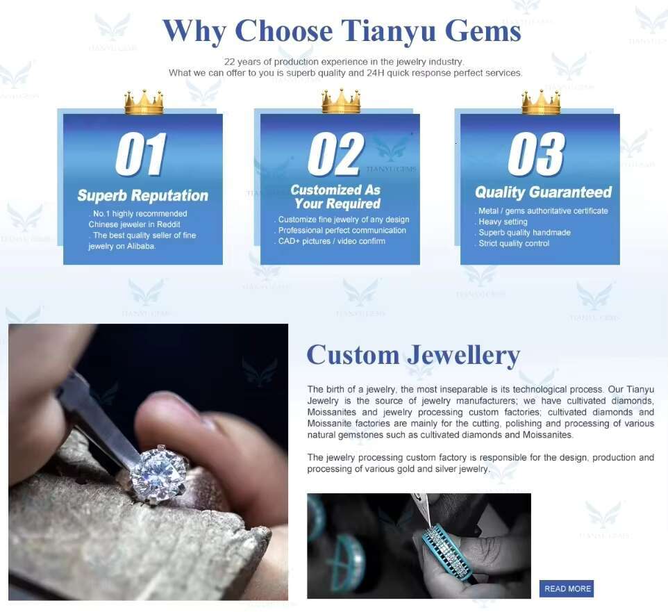 Tianyu Gems Moissanite Pinky Ring Silver Jewelry Men Half Eternity 925 Sterling 18k Gold Plated VVS Moissanite Women Ring