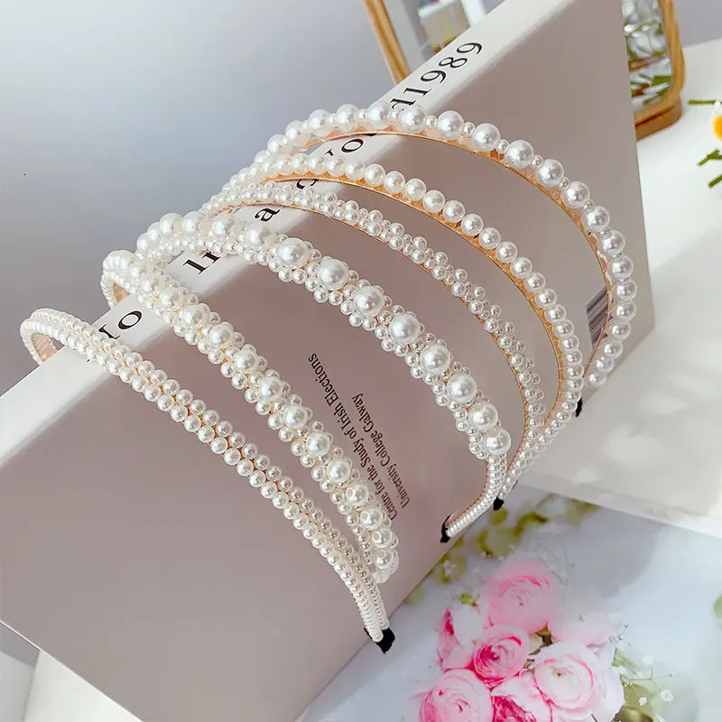 Elegant Simulated Pearl Beads Hairband Hair Accessories Fashion Crystal Hair Hoop Handmade Headband Headwear For Girl Women 250610