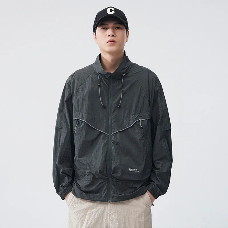 Summer UPF50 Ultraviolet-proof Jacket Men Outdoor Lightweight Breathable Loose Casual Sunscreen Cargo Jacket Techwear Coat 250611