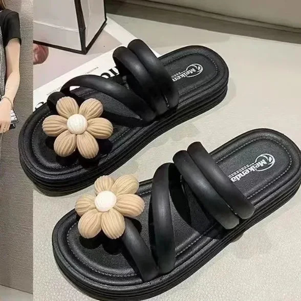 Summer Womens Fashion Slippers - Thick Sole Non-slip Wear-resistant for Indoor Outdoor 250609
