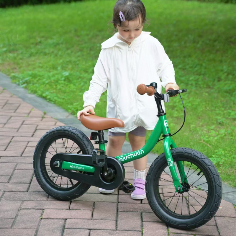 Sturdy Durable 12-Inch 2-in-1 Muchuan Riding Bicycle with Transparent Chain Case - Converts from Balance Bike to Pedal Bike for Ages 2-5