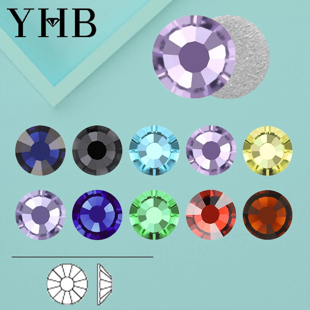 YHB 134174 Glitter Cold Fixation Flat Back Nonfix For Bags Nails Fabric Garment Decoration Jewelry Accessories 250606