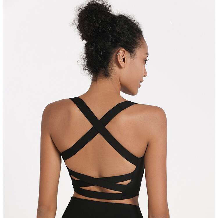 DHEssentials Womens Padded Sports Bra Yoga Tank U Back Longline Crop Top for Running Workout Gym Activewear a4