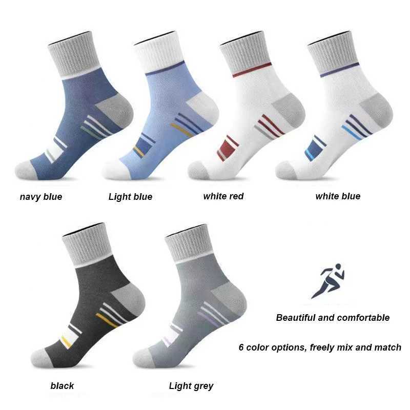 6Pairs Men Socks Breathable Cotton Sports Stockings Men Socks Comfortable Sweat Absorption Deodorant Business Socks High Quality Z250610