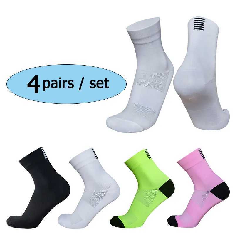 4 pairs of short breathable mesh men and women cycling socks professional brand sports cycling road cycling mens socks Z250610