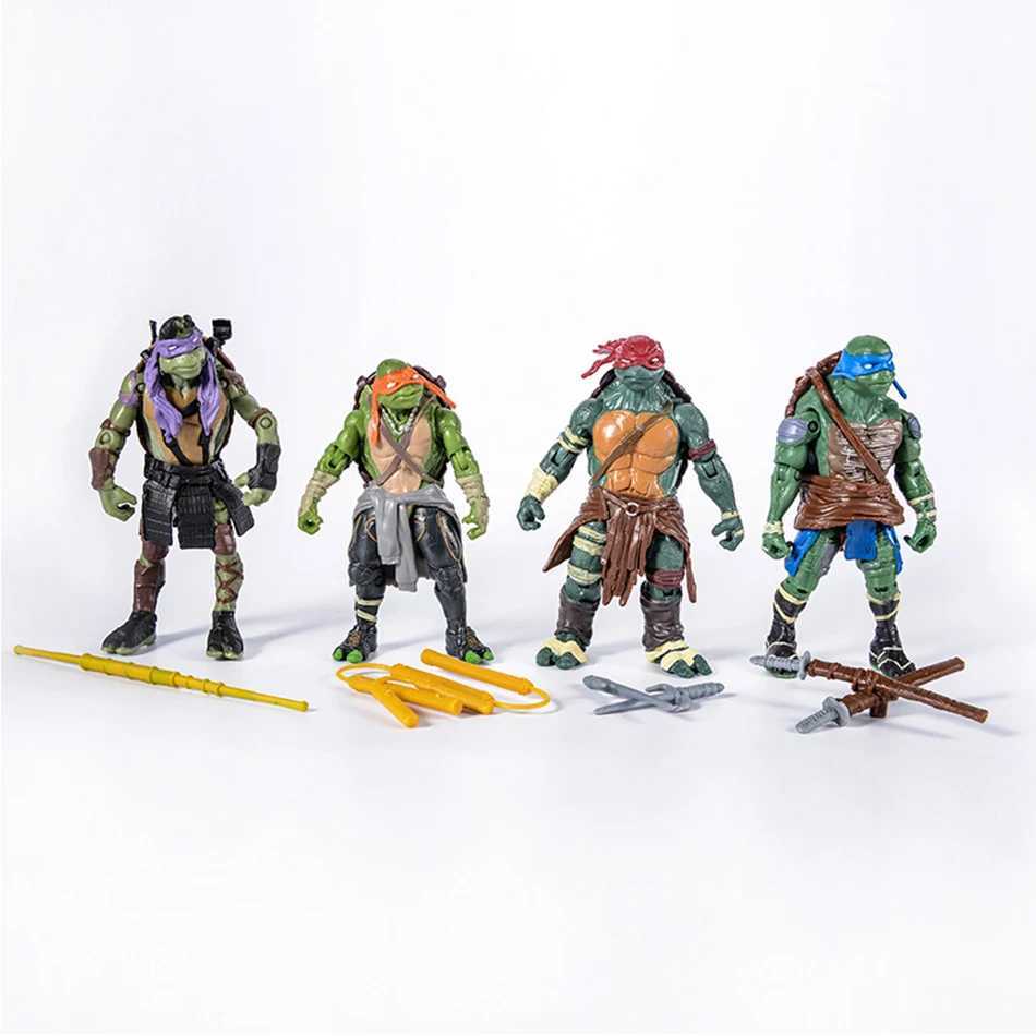 4pcs Teenage Mutant Ninja Turtle TMNT Action Figure Toys Anime Figura PVC Collection Model Doll Birthday Gift for Children Decor