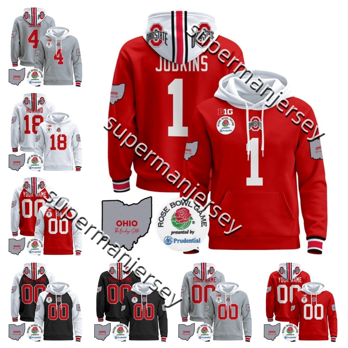 2025 College Football Jersey custom Ohio Buckeyes TreVeyon Henderson 32 Will Howard 18 Quinshon Judkins 1 Julian Sayin 10 Jeremiah Smith 4 Emeka Egbuka