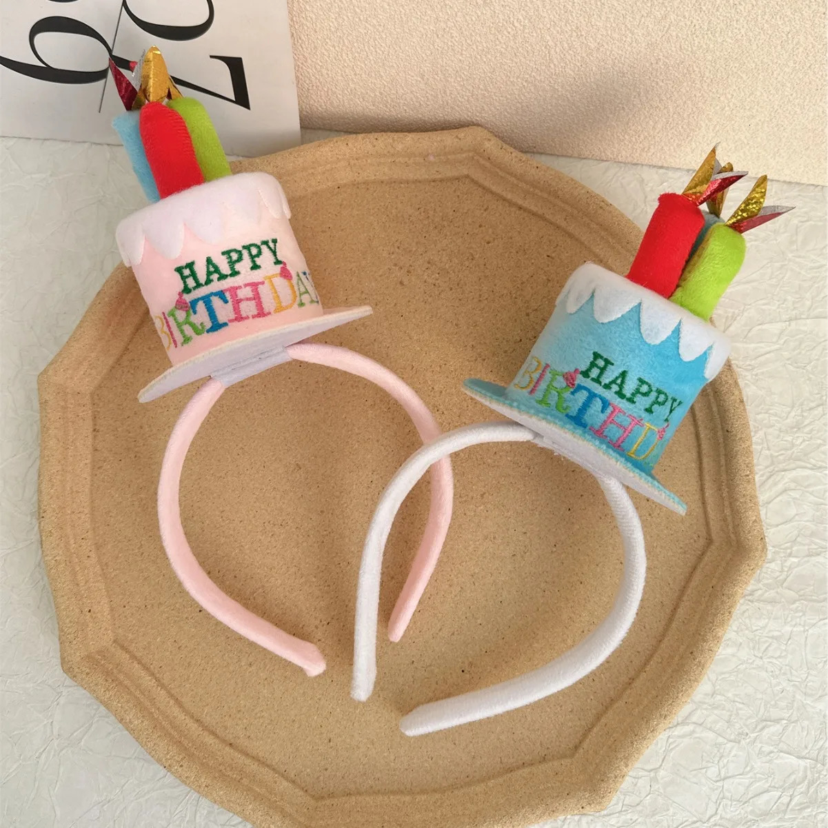 Hair Accessories Birthday Hairband Candle Happy Birthday Korean Style Headband Cake Colorful Women Hair Hoop Headwear 250610