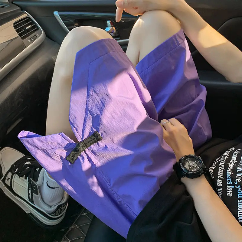 Shorts Mens Summer Chinese Style Buckle 5-point Pants Outdoor Sports Slit Over-knee Half Pants 250611