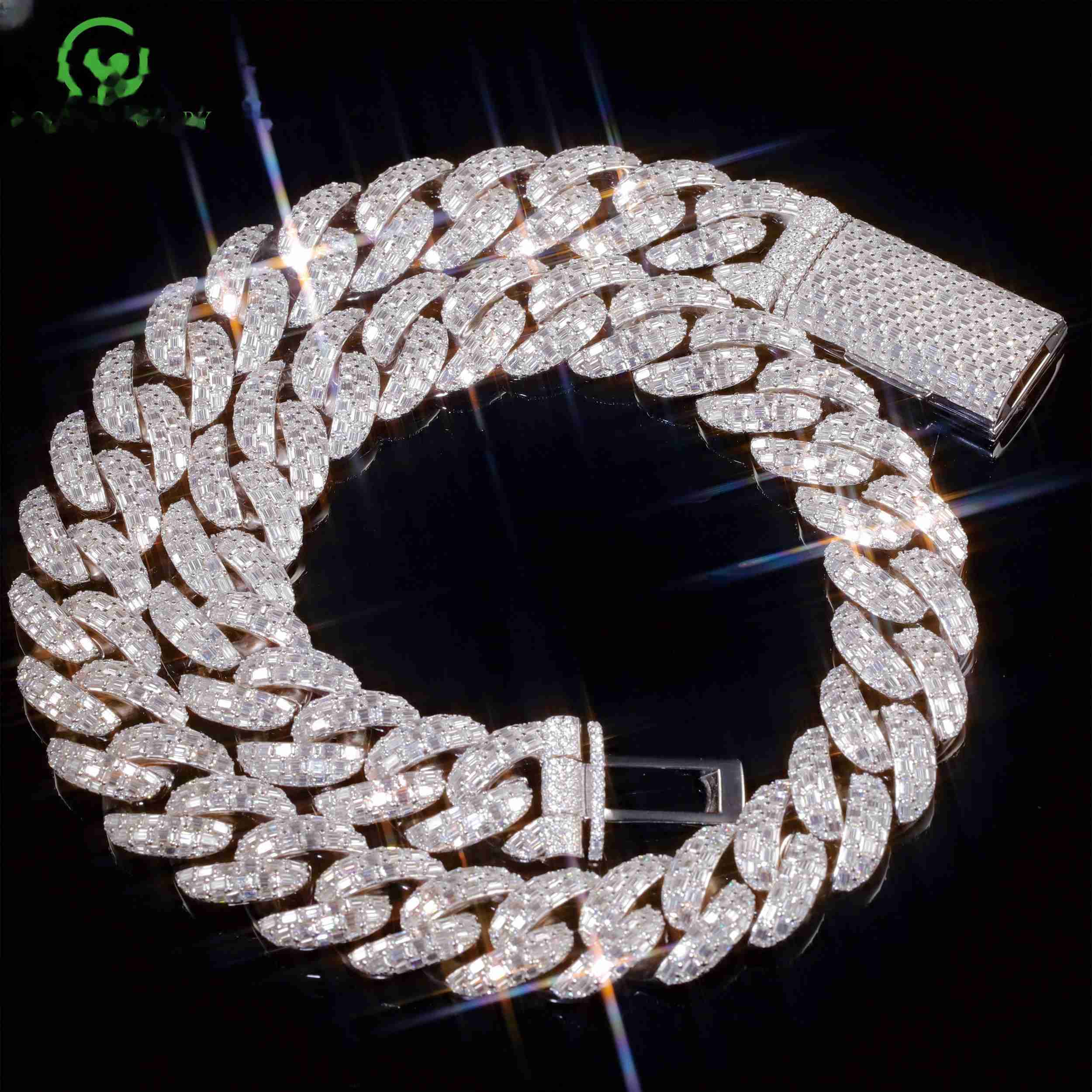 OACOCA Fashionable Moissanite Cuban Link Chain Necklace Tennis Chain Necklace Style Womens Jewelry Collection