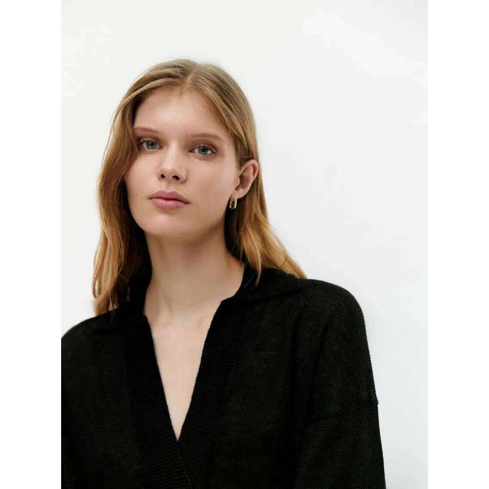 Ethereal MD 2025 massidutti spring new style of Women's casual linen short-sleeved polo shirt