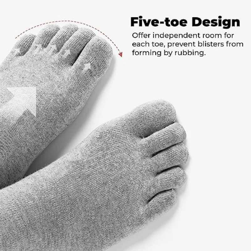 1/5Pairs Five Fingers Toe Socks Breathable Cotton Socks Unisex Sports Running Sweat Absorbent Antibacterial Ankle Crew Socks Z250610