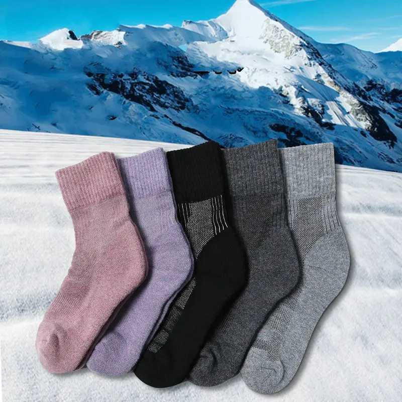 1 Pair Merino Wool Socks Winter Socks For Men Women Thick Mountaineering Hiking Socks Camping Thermal Socks Warm Sports Socks Z250610