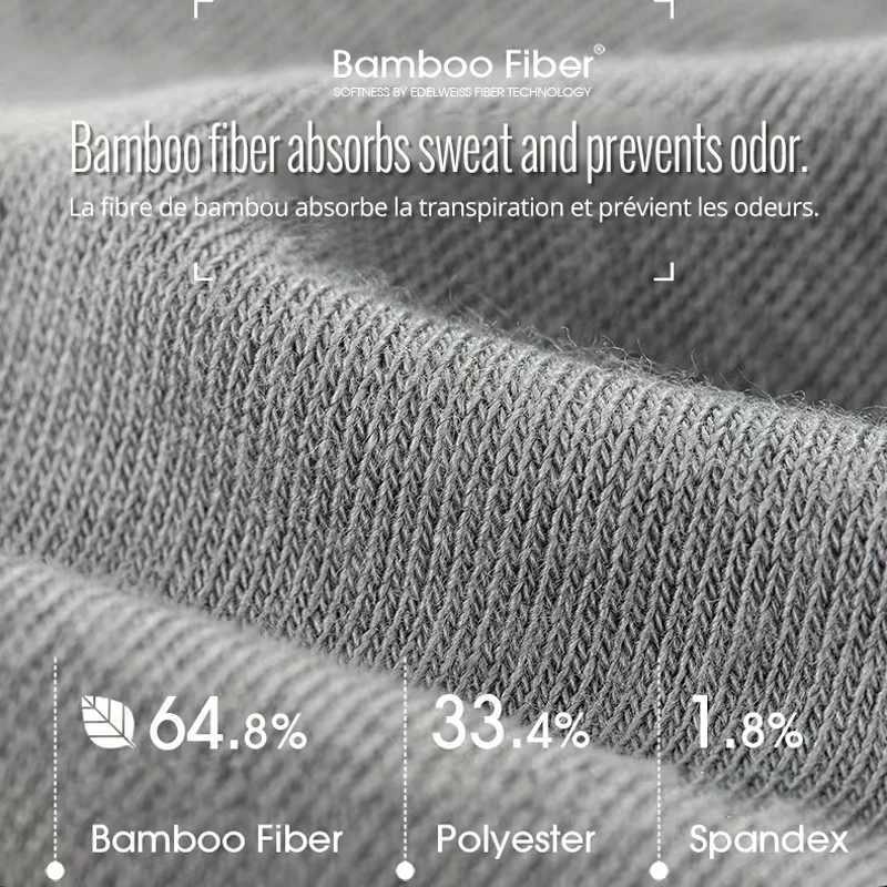5 Pairs Bamboo Fiber Mens Socks Classic Business Crew Socks Spring Autumn Casual Comfortable Breathable Compression Bamboo Socks Z250610