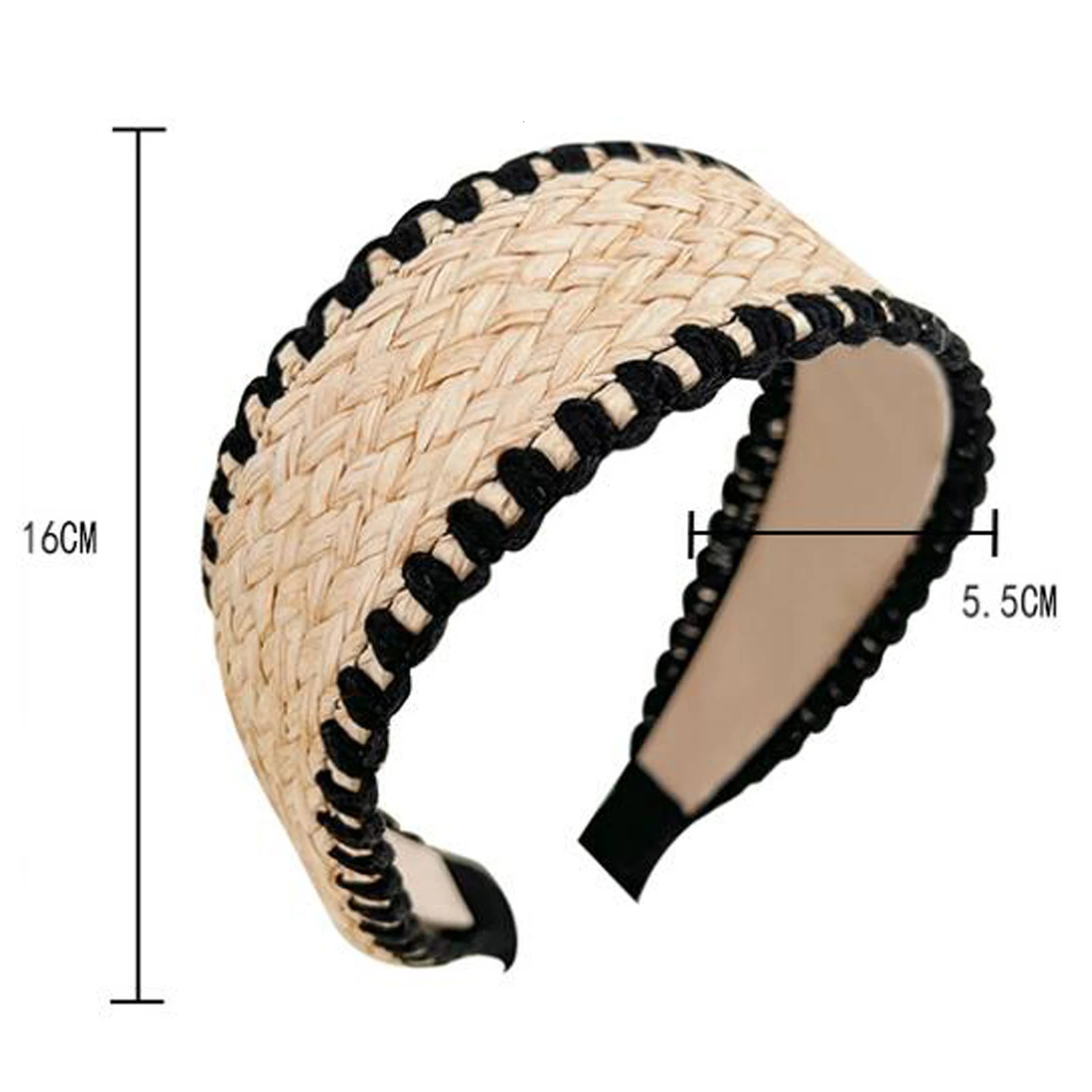 PROLY Fashion Hairband For Women Straw Braided Patchwork Headband Cool Turban Summer For Adult Hair Accessories 250610