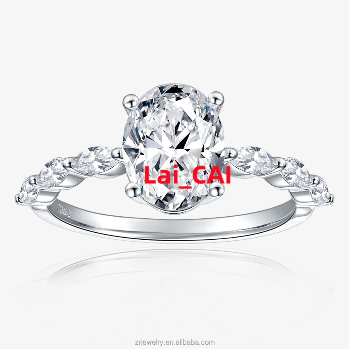 2CT Rings Diamond Women Luxury Wedding Oval Egg Cut 925 Silver Moissanite Engagement Rings for Women