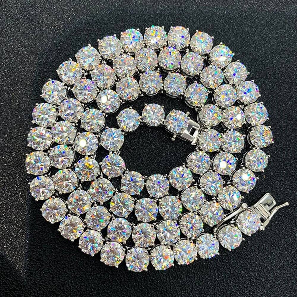 ICEBLING 3/4/5/6MM Round Cut CZ Stone Tennis Iced Out Single Row Cubic Zirconia Necklace for Men Women Hip Hop Jewelry