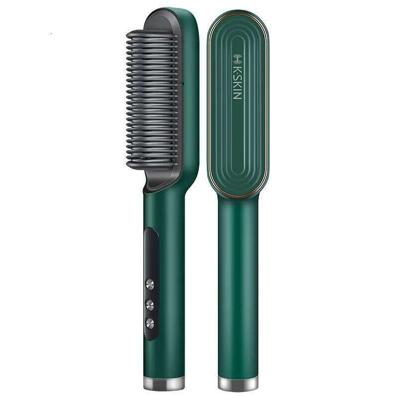 Electric 2-In-1 Straight Hair Curling Brush Straightener Comb Negative Ion Anti-Scalding Styling Tool For Hot Sale