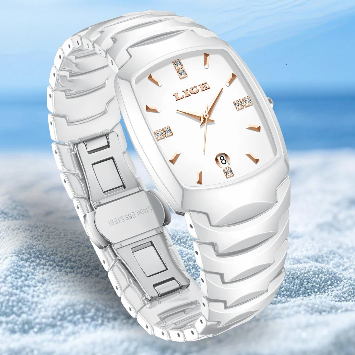 LIGE Fashion Woman Watch Simple Elegant Stainless Steel Casual Quartz Watches for Women Calendar Ladies Romantic Gift 250606