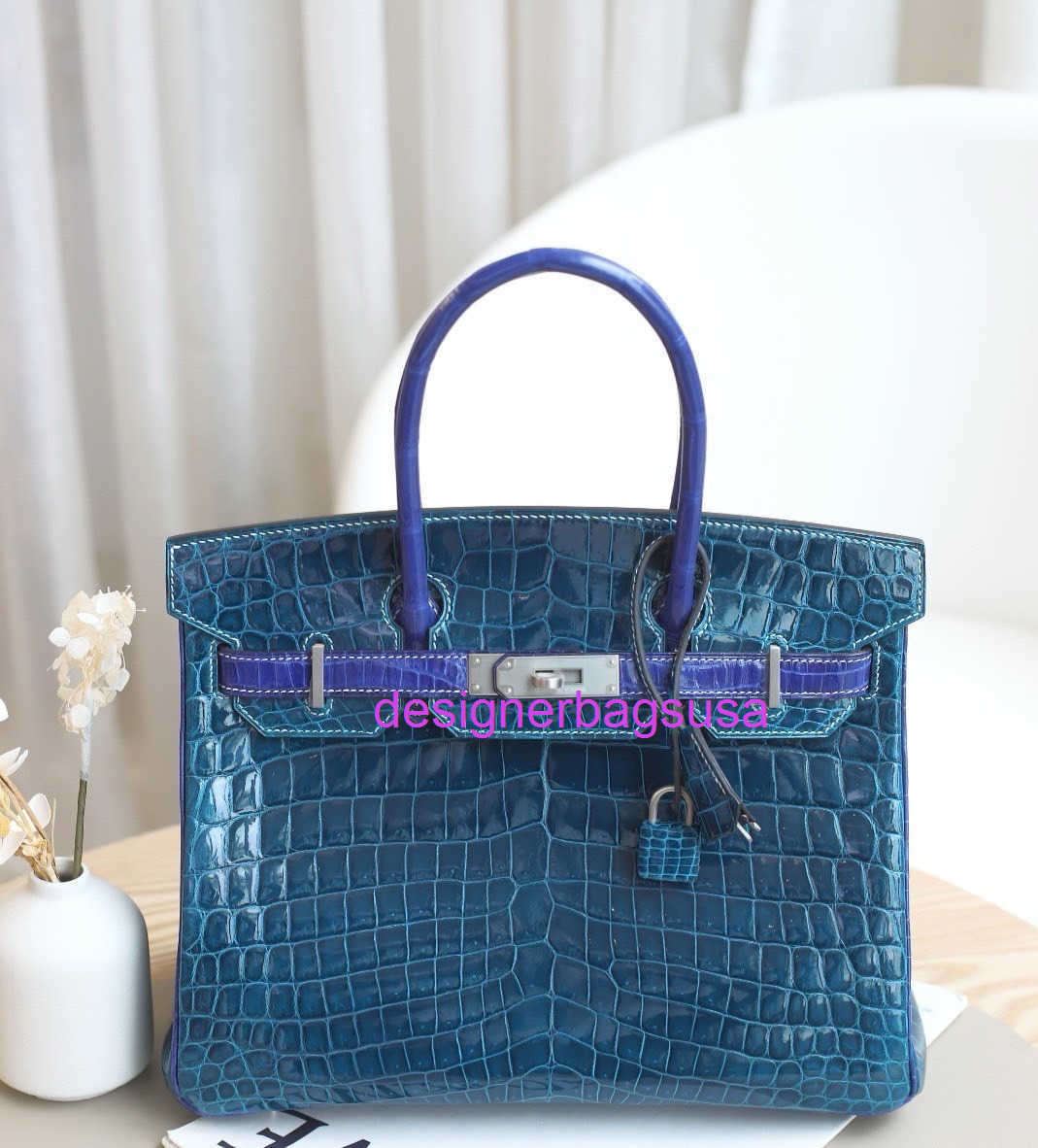 Designer Bags Customized Bags Crocodile Pattern Genuine Leather Handbag Lock Buckle Bag 30cm Luxury Bag Handbags Leather Bags For Women Yqtgood