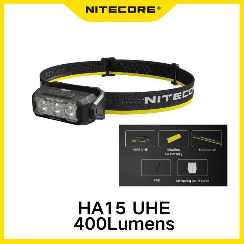 NITECORE HA15 UHE Headlamp 400 Lumens 6*NiteLab UHE LEDs Includes Battery For Camping Hiking/Trekking Z250613