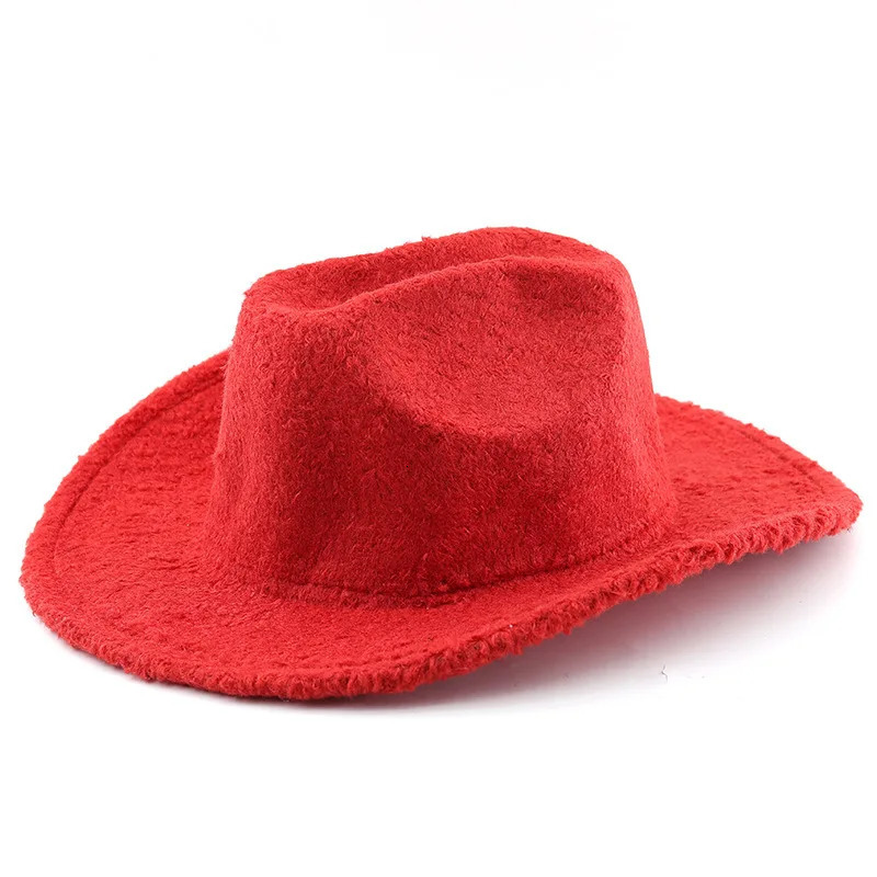 Carnival Party Outdoor Western Cowboy Top Lamb Woolen Hat Warm Autumn And Winter Jazz Hat 250610