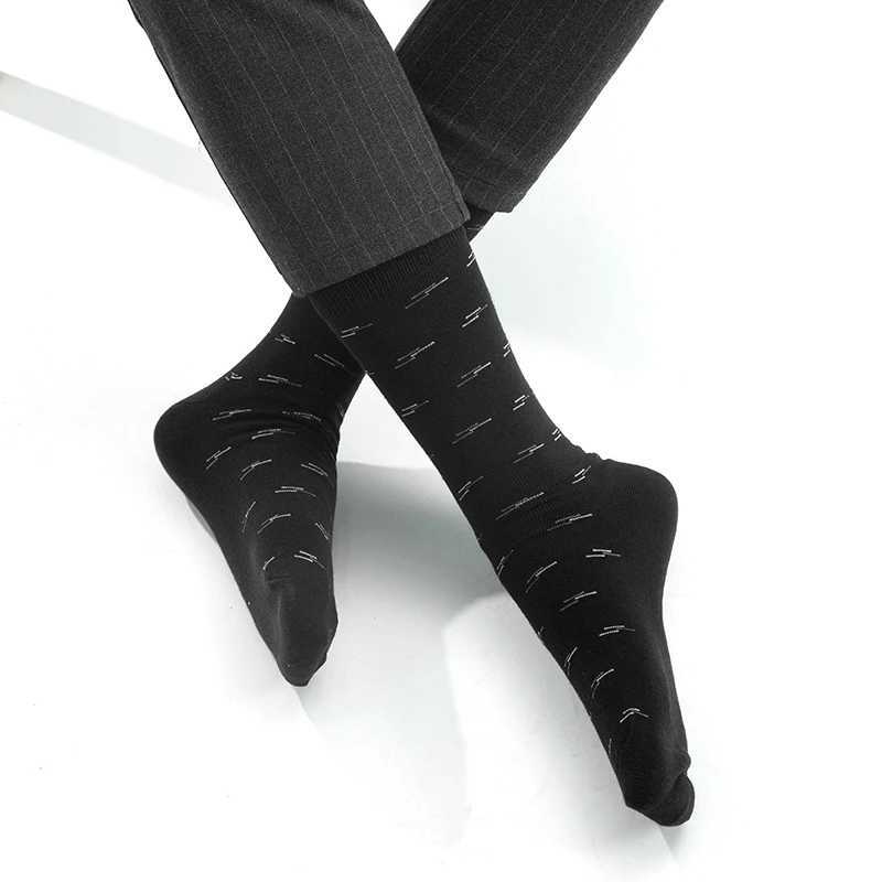 6 Pairs High Quality Business Men Socks Cotton Casual Soft Compression Fashion Design Brand Males Black Plus Size Dress Socks Z250610
