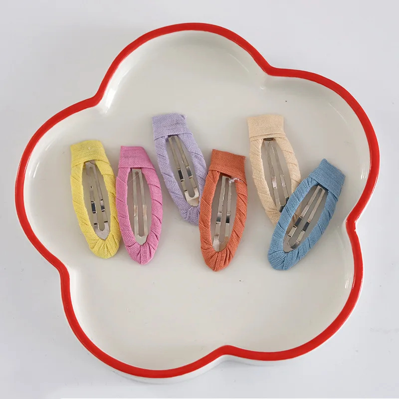 100 PCS/Lot Ribbon Covered Snap Clips For Baby Hairpins DIY Accessories 5CM 250611