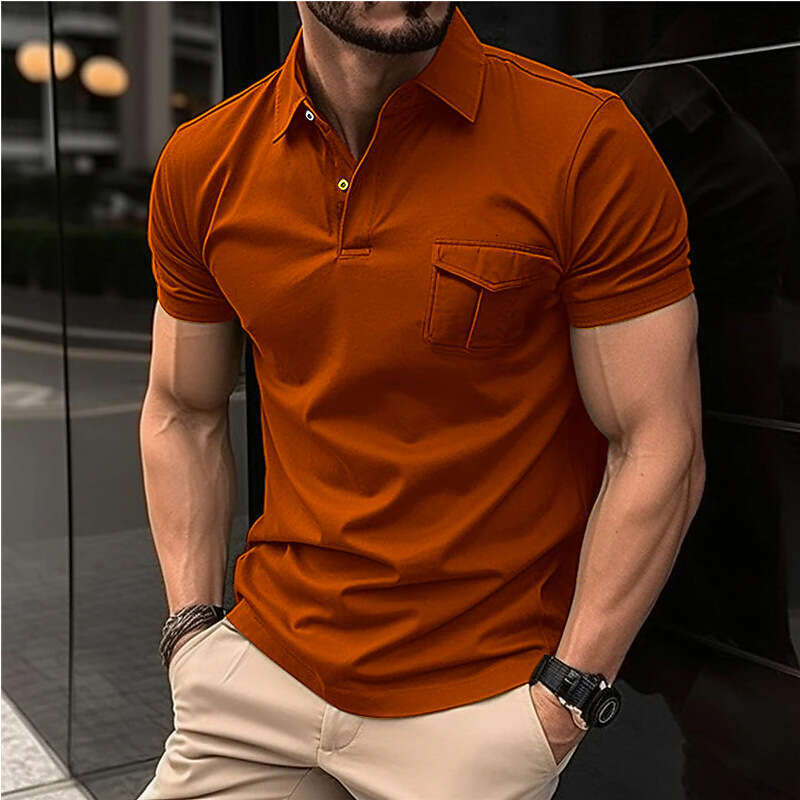 Autumn New With Pocket Men's Sports Polo Shirt B5