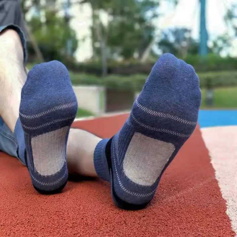 10PCS=5Pair High Quality Cotton New Autumn Mens Socks Running Winter Casual Breathable Active Socks Stripe Sport Socks EUR38-48 Z250610