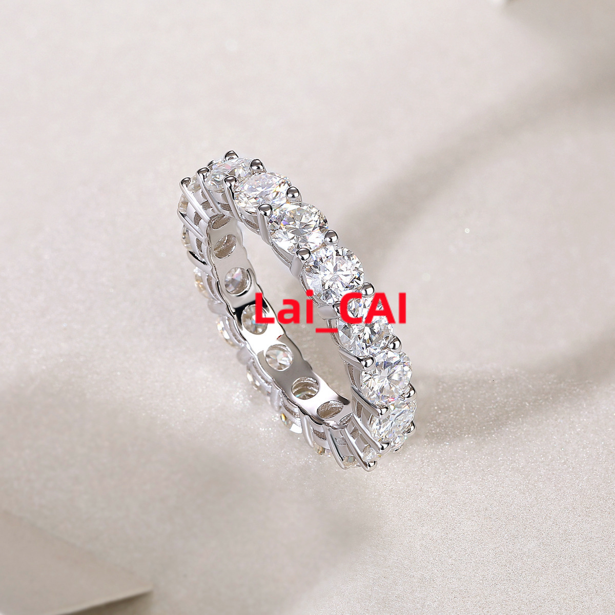 Waterproof Nickle-free 4mm Moissanite Entity Ring for Engagement Women 925 Sterling Silver Trendy Moissanite Ring Fine Jewelry