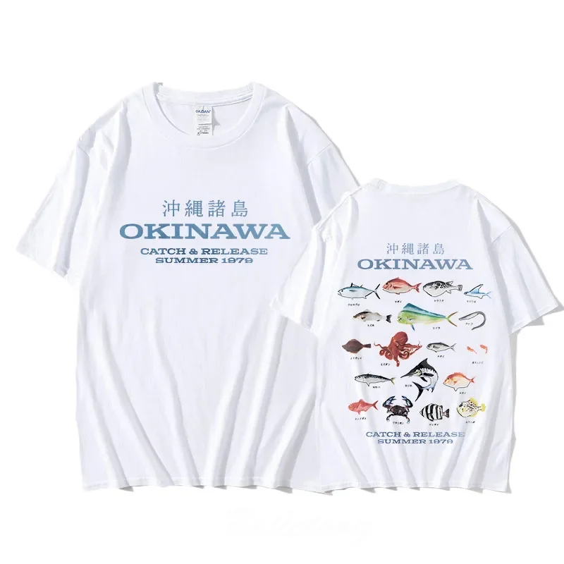 Okinawa Designer T-shirt for Spring/Summer 100% Cotton Casual Tee-shirt Short Sleeve High Quality Gothic Tops Vintage O-neck Female Clothing 2025 New