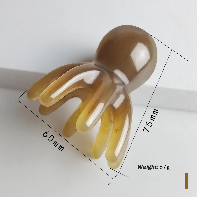 Resin Octopus Massage Comb Head Meridian Scraping Scalp Brush Acupuncture SPA Gua Sha Fatigue Relief Massag 250605