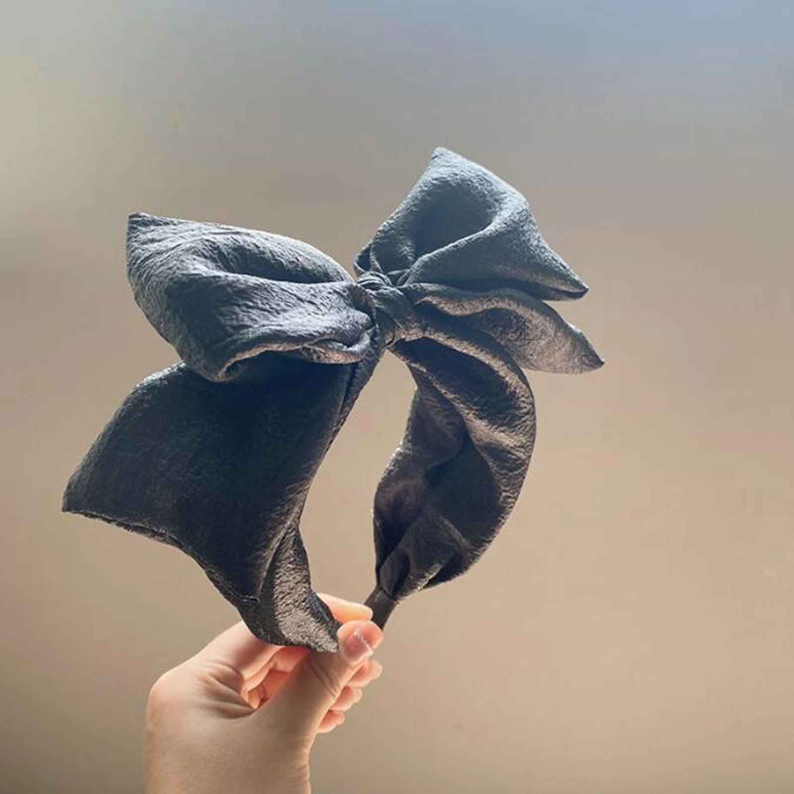 PROLY Fashion Women Headband Big Bow Knot Hairband Casual Headwear Fresh Color Summer Turban Wide Side Hair Accessories 250610