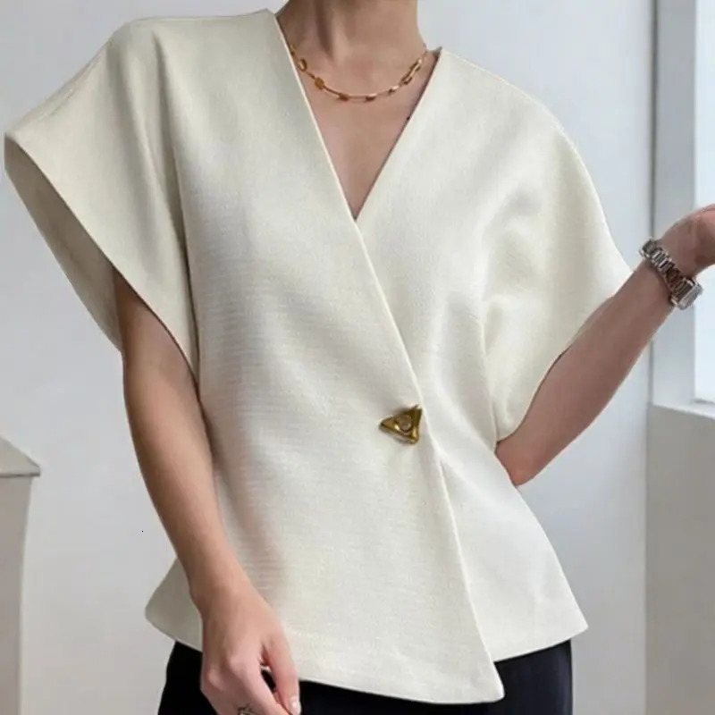 French Suit Drop Shoulder Sleeve Vest Top One Button Waist Slim Vintage Women Blazer Sleeveless Jacket 250610