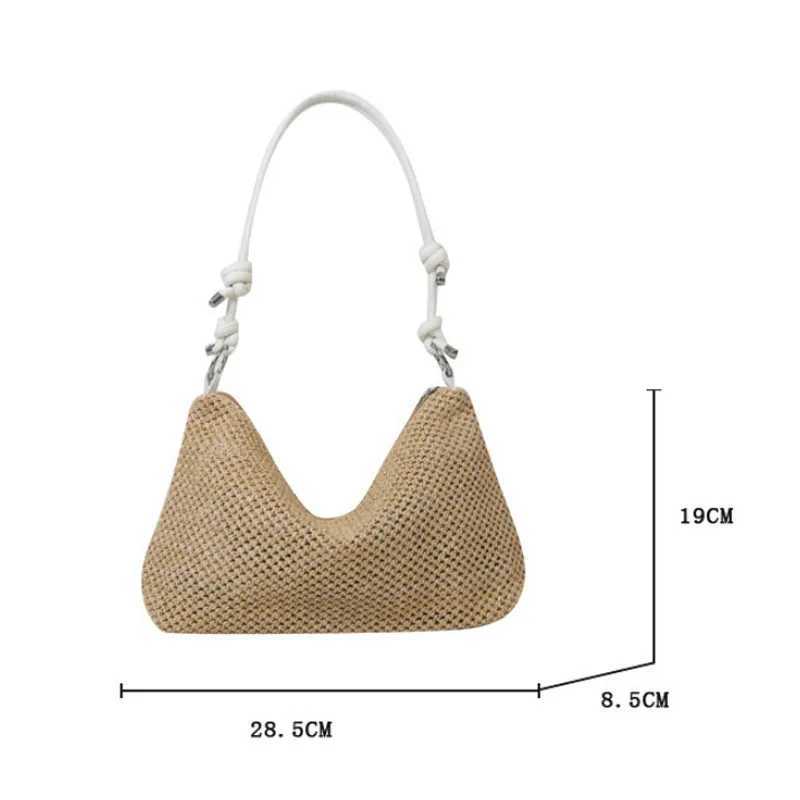 Handmade Braid Straw Bag Large Capacity Summer Beach Shoulder Bag Women Girls Fashion Handbag Rattan Woven Tote Bag for Ladies XJ250610