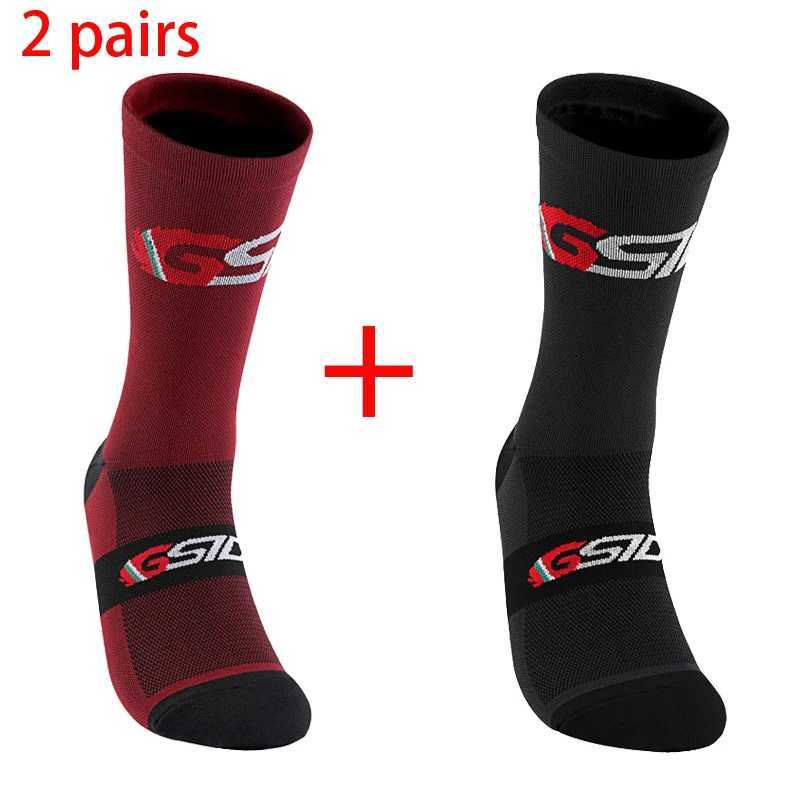 2pairs 2023 New Cycling Socks Bike Nurse Compression Road Bike Running Mtb Knee-high White Sports Funny Brand Black Z250610