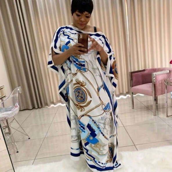 2025 Cover-Up Printed Vacation Beach Loose Long Dress Bikini Sunscreen Shirt Caftan