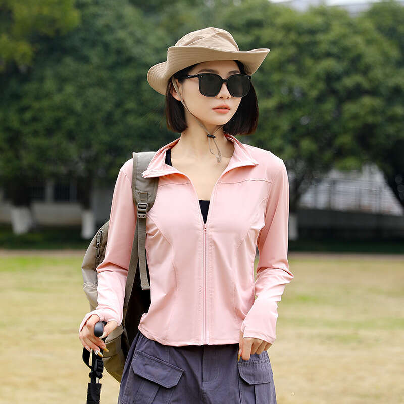 Designer Clothing 2025 New Ice Silk Slim Fit Sun Protection Women's Summer Set Thin Jacket Tight Sports Yoga Top