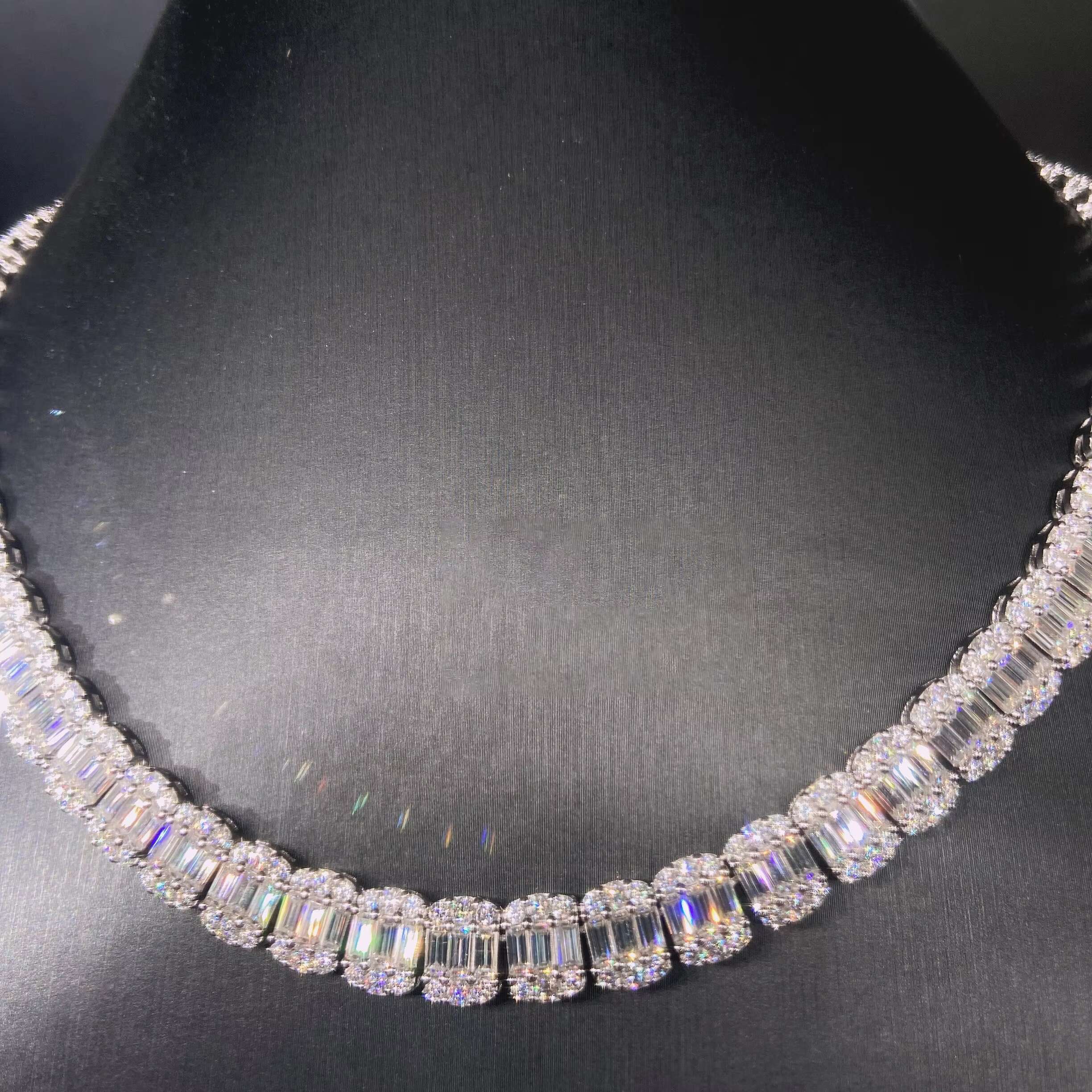 OACOCA Luxurious Moissanite Tennis Necklace with Brilliant Shine
