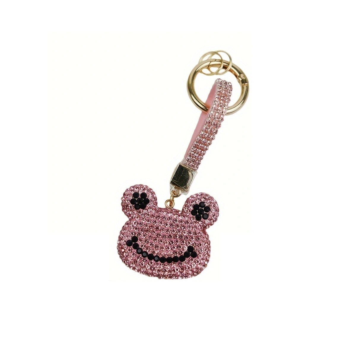 Cute shiny diamond frog keychain fashion personality animal keychain bag decoration bag pendant birthday graduation gift