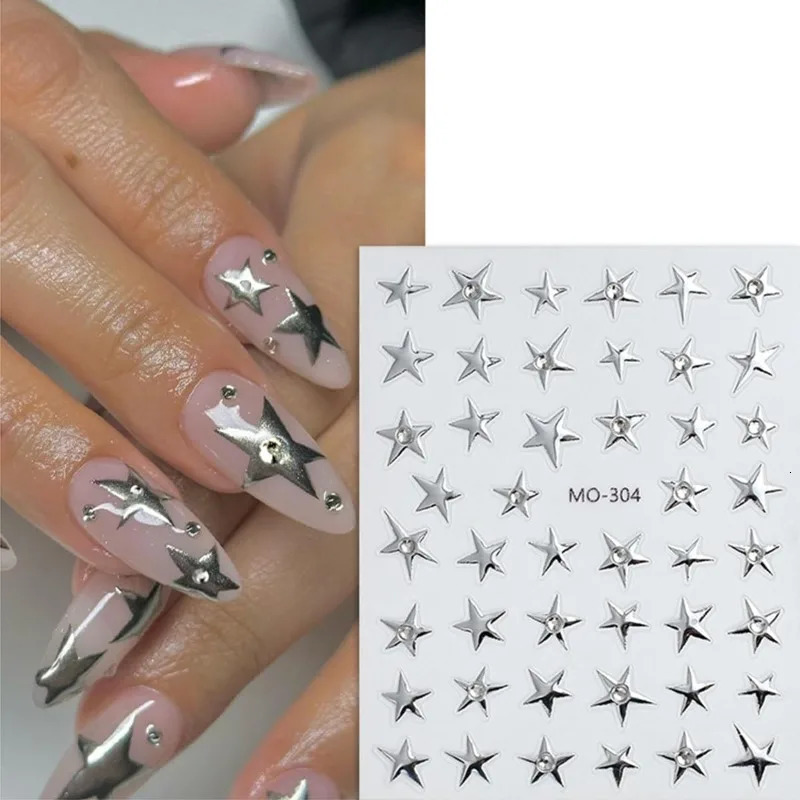 Sparkling Star Nail Art Stickers Pentagram Suitable for Female and Decoration 250605
