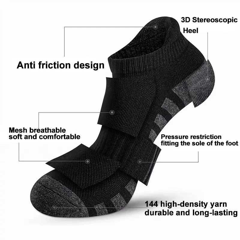 1/6/12 Pairs Men Basketball Sports Socks Fashionable Black White Gray Running Mesh Sweat Absorbing Breathable Leisure Sports Socks Z250610