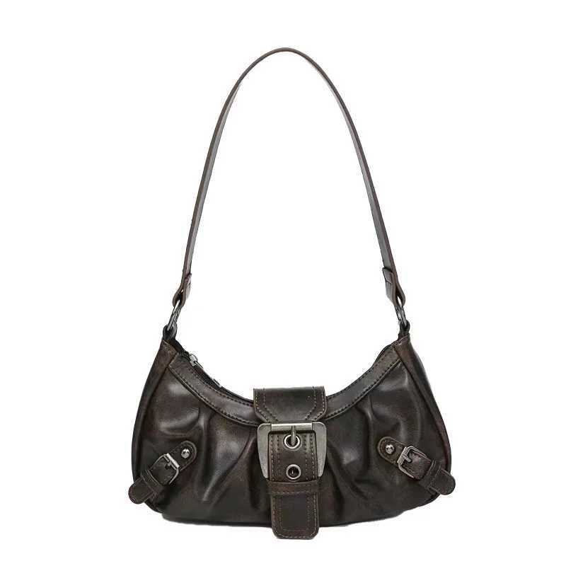 Cross-border hot-selling Melad wind shoulder bag retro style girl wasteland fold wrinkled armpit bag new womens bag XJ250610